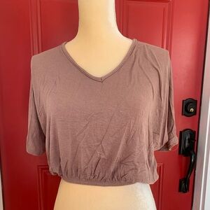 Mady & Nell summer crop top in tan